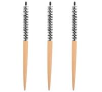 Lurrose Lot de 3 petites brosses rondes de coiffage - Mini peigne à rouleau pour coiffure - Brosse de salon pour cheveux fins et courts, frange, barbe, boucles et volume