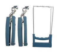 Lurrose Lot de 3 Pinces à Plat en Acier Inoxydable Bleu, Clips de Bol Antidérapants et Anti-chaleur Cuisine, Accessoires Pratiques pour Plaques et Bols Chauds