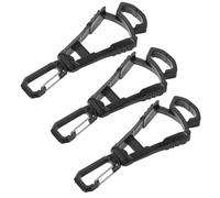 Lurrose Lot de 3 Pinces Porte-moufles Multifonctions en Plastique Solide Noir, Clips de Travail Compacts et Portables pour Extérieur, Accessoires Anti-perte pour Randonnée et Bricolage