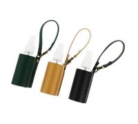 Lurrose Lot de 3 Porte-clés en Cuir Jaune, Noir et Vert Flacon Pulvérisateur Vide Rechargeable 10 Ml pour Huiles Essentielles, Contenant Liquide Pratique pour Voyage et Soins Personnels