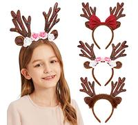 Lurrose Lot de 3 serre-têtes de renne de Noël à paillettes pour costume de Noël, M, (E1QG07SO7KJ56GNAWX19AR)