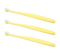 Lurrose Lot de 3 set de Brosses à Dents pour Animaux de Compagnie Tête Ronde Sécurisée Poils Doux pour Chien et Chat Manche Long Ergonomique Kit Hygiène Bucco-Dentaire pour Chiots et