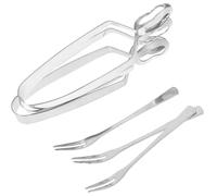 Lurrose Lot de 3 set de sets de Pinces à Escargots en Acier Inoxydable Alimentaire 3 Fourchettes à Escargots Ensemble 6 Pièces Résistant à la Chaleur pour Service à Domicile et