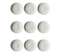 Lurrose Lot de 3 Soucoupes Rondes en Céramique Blanche 8 Cm, Mini Assiettes Ménagères pour Sauce Soja et Vinaigre, Adaptées Maison et Restaurant, Motif Chat Décoratif