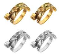 Lurrose Lot de 4 Bagues au Crochet en Alliage, Anneaux Guide-fil pour Tricot, Décoration des Doigts, Couleur Antique Argenté et Or, Accessoires Pratiques pour Couture et Crochet, Outil