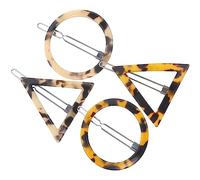 Lurrose Lot De 4 Barrettes Cheveux Léopard Géométriques Pinces Cheveux Rondes Et Triangulaires Accessoires De Coiffure Pour Femmes Et Filles Pour Tenir Les Au Quotidien