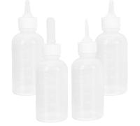 Lurrose Lot de 4 Biberons pour Chaton 120 ML en Plastique Alimentaire Léger pour Contrôle de L'alimentation des Bébés Animaux Domestiques