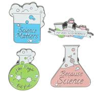 Lurrose Lot de 4 Broches Épingle Chimie Créatives en Alliage pour Vêtements, Décorations Originales pour Pulls et Écoles, pour Enseignants en Chimie