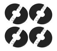 Lurrose Lot de 4 Cache-tuyaux Ronds en Plastique Noir, Bride 17 Mm pour Tuyaux D'eau Chaude 15-16 Mm, Manchons de Tuyauterie Décoratifs pour Radiateurs, Plaques de Recouvrement Murales