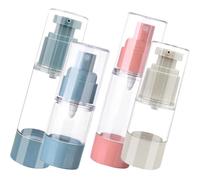 Lurrose Lot de 4 Flacons Vaporisateurs Airless Rechargeables 30 Ml et 15 Ml en Matériau As, Petites Bouteilles Pompe pour Lotion et Brume Visage, Accessoires de Voyage Couleur Aléatoire