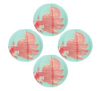 Lurrose Lot de 4 Lanternes Suspendues Japonaises en Papier de Riz 30 CM Lanternes Décoratives de Poisson Rouge pour Restaurant Fête Asiatique et Décoration Intérieure