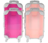 Lurrose Lot de 4 mini valises à cils - Boîte à bijoux pour filles, anniversaire, croisière, mariage, enterrement de vie de jeune fille