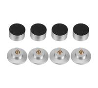 Lurrose Lot de 4 Patins D'isolation Phonique Argentés pour Pieds D'amortissement Acoustique de Haut-parleurs HiFi, Coussinets Anti-Vibrations en Alliage D'aluminium, Adaptés aux Systèmes