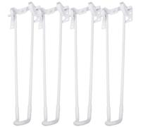 Lurrose Lot de 4 Pieds de Table Pliables en Métal Blanc 4 Barres Épingle à Cheveux 35 Cm pour Bureau et Table Basse et D'appoint Pieds Robustes et Gain de Place pour Meubles DIY