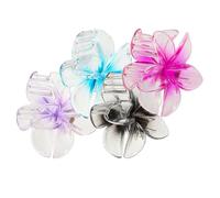 Lurrose Lot de 4 Pinces à Cheveux Requin Fleur Colorées en Plastique et Résine Robustes, Design Antidérapant, Taille Moyenne, Pinces à Griffes Mignonnes pour Cheveux Épais et Fins,