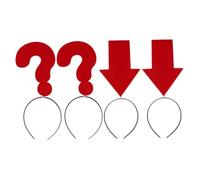 Lurrose Lot de 4 Serrage-têtes Drôles Rouge Point D'interrogation et Flèche, Accessoires Photo pour Fête, Mariage et Anniversaire, Bandeaux Légers et Confortables pour Coiffure de