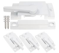 Lurrose Lot de 4 Verrous de Châssis pour Fenêtres Coulissantes, Alliage de Zinc Blanc, Butées de Sécurité Montage à Gauche, Accessoires pour Portes et Fenêtres en Pvc, Protection