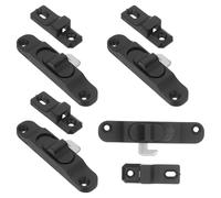 Lurrose Lot de 4 Verrous de Fenêtres en Aluminium Limiteurs D’Ouverture Coulissants Noirs pour Fenêtres à Moustiquaire Protection Sécurité Résidentielle Installation Simple Taille