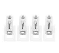 Lurrose Lot de 4 vis de fixation pour charnière de siège de toilette : vis rectangulaires universelles en plastique avec rondelles et cache-trou borgne - Kit de fixation par le haut pour salle de
