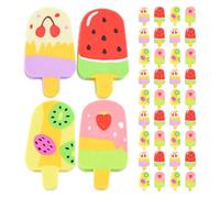 Lurrose Lot de 40 gommes à glace : mini gommes amusantes en forme de fruits pour enfants, fournitures scolaires, récompenses de classe, cadeaux de fête