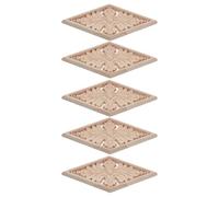Lurrose Lot de 5 Appliques en Bois Sculpté 6x13 Cm Décorations Murales à Motifs Floraux en Bois Naturel Non Peint Incrustations Décoratives pour Meubles et Bricolage pour Décoration
