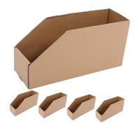 Lurrose Lot de 5 Bacs de Rangement en Carton Ondulé Couvercle, Faciles à Assembler et Peu Encombrants, pour Déménagement et Tri en Entrepôt