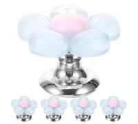 Lurrose Lot de 5 boutons de chasse d'eau en forme de fleur, poussoirs de rechange pour femmes aux ongles longs, outil double fonction pour soulever le couvercle et fonctionnement silencieux, 2,8 x