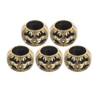 Lurrose Lot de 5 breloques rétro en forme de citrouille d'Halloween, en laiton, en forme de crâne, pour bricolage, porte-clés, bracelets, fabrication de bijoux