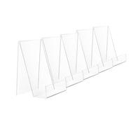 Lurrose Lot de 5 Chevalets de Livres en Acrylique Transparent, Support Compact et Léger pour Étagère à Livres, Rangement Bureau et Affichage Cahiers, Usage Quotidien et Organisation