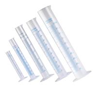 Lurrose Lot de 5 Éprouvettes Graduées en Plastique Transparent, Cylindres de Mesure 50 Ml-1000 Ml, Base Stable et Résistante aux Produits Chimiques, pour Usage Scolaire et Laboratoire