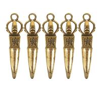 Lurrose Lot de 5 Pendentifs Vajra en Laiton Antique, Mini Ornement Porte-clés Multifonction, Décor Spirituel pour Bricolage et Présents Artisanaux, Style Vintage, Finition Soignée,