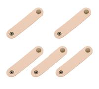 Lurrose Lot de 5 Sangles de Câble en Cuir Végétal Naturel, Organiseurs et Attaches pour Gestion de Câbles Usb, Écouteurs et Cordons, Fixation Réutilisable pour Bureau, Maison et Voyage