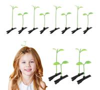 Lurrose Lot de 50 Pinces à Cheveux de Germes de Soja Accessoires pour Filles Plastique Résistant Couleur Vert Pur pour Coiffure Garçon et Filles et Présents Festifs