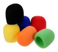 Lurrose Lot de 6 Bonnettes Anti-vent en Mousse Épaisses pour Microphone de Scène, Housses Colorées, Compatibles Microphones Portables Standard, Protection Anti-bruit et Souffle pour Ktv