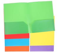 Lurrose Lot de 6 Chemises à Pochettes A4 Colorées avec Deux Compartiments, Plastique Imperméable, Format A4, pour Bureau et Organisation de Documents, Dossiers de Classement Polyvalents