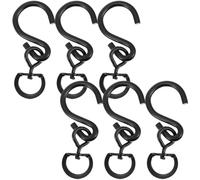 Lurrose Lot de 6 Crochets Pivotants pour Jardinières Suspendues Anneaux Rotatifs en Métal Robuste Accessoires pour Pots de Fleurs Suspendus Adaptés Intérieur Extérieur Jardin