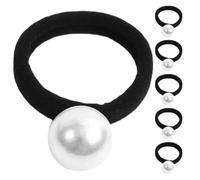 Lurrose Lot de 6 Élastiques à Cheveux pour Femmes Grandes Perles, sans Couture, Couleur Sobre, Accessoires pour Queue de Cheval et Coiffures Variées, Adaptés Cheveux Fins et Usage