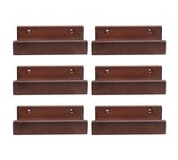 Lurrose Lot de 6 Étagères Murales en Bois Vintage pour Disques Vinyles 10x6 Cm Support de Rangement pour CD, Porte-disques Vinyle Mural Marron pour Salon, Chambre ou Bureau