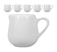 Lurrose Lot de 6 Mini Crémier Céramique Blanche 50ml avec Poignée et Bec Verseur Ergonomique pour Présentation Polyvalente la Maison et Fêtes