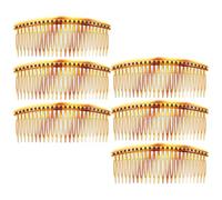 Lurrose Lot de 6 Peignes Latéraux Décoratifs pour Femmes et Filles, Plastique Résistant Couleur Noir Café, 24 Dents, Taille Extra-large, Accessoire Coiffure pour Cheveux Épais et Fins,