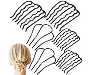 Lurrose Lot de 6 Peignes Latéraux en Métal pour Femmes, Petits Peignes à Cheveux Confortables, Accessoires Coiffure Polyvalents pour Cheveux Bouclés et Chignons, Usage Salon et Quotidien