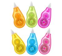 Lurrose Lot de 6 Rubans Correcteurs Blancs 1,5 Mm X 40 M sans Séchage, Ruban Adhésif de Correction Instantanée pour Bureau et École, Accessoire de Papeterie Pratique et Portable