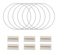 Lurrose Lot de 6 Sets de Cercles de Couronne Soi-même en Métal Argenté 20 Cm Support en Bois Blanc, Centres de Table Décoratifs pour Mariage, Décoration de Bureau et Événements DIY