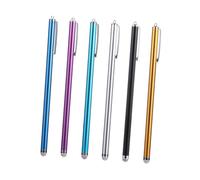 Lurrose Lot de 6 Stylets Capacitifs pour Écran Tactile Polyvalents, Stylos pour Téléphone et Tablette, Embouts en Fibre Résistante, Alliage Aluminium, Design Détachable, Style Aléatoire