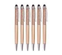 Lurrose Lot de 6 Stylos à Bille Capacitifs en Métal pour Écran Tactile Condensateur Diamant pour L'écriture