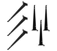 Lurrose Lot de 6 Supports en Fer Métalliques Noirs 30 Cm pour Panneaux à Lattes, Crochets Suspendre Robustes pour Rayonnage Commercial, Équerres D’étagères Polyvalentes pour Supermarché