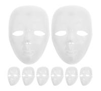Lurrose Lot de 8 masques faciaux à peindre soi-même, masques de cosplay vierges en plastique, accessoires de costume d'Halloween pour le théâtre, Halloween, les soirées masquées et les