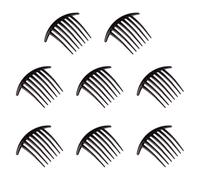 Lurrose Lot de 8 Peignes Latéraux en Plastique Noir, Légers et Confortables à Utiliser, Accessoires Cheveux pour Mariage et Rendez-vous, Forme Incurvée pour Femmes et Filles