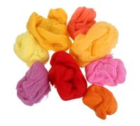 Lurrose Lot de 8 Pelotes de Laine à Feutrer à L'Aiguille 10G Chacune Laine Cardée Naturelle Colorée Douce Kit de Feutrage DIY pour Loisirs Créatifs à L'Aiguille Fournitures pour Projets