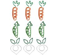 Lurrose Lot de 9 Trombones Décoratifs de Légumes, Petits Trombones Mignons pour Bureau et École, Pince à Papier Colorée pour Organiser Documents et Mémos